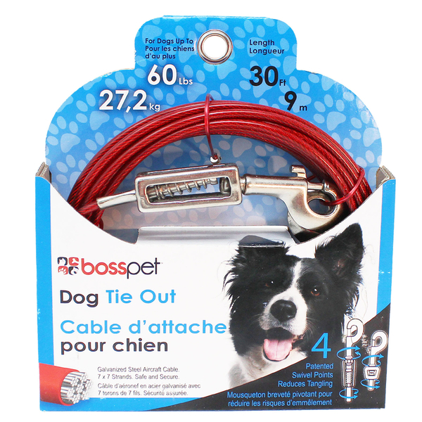 Pdq Cable Dog Tie Out 30'Lrg Q3530SPG99